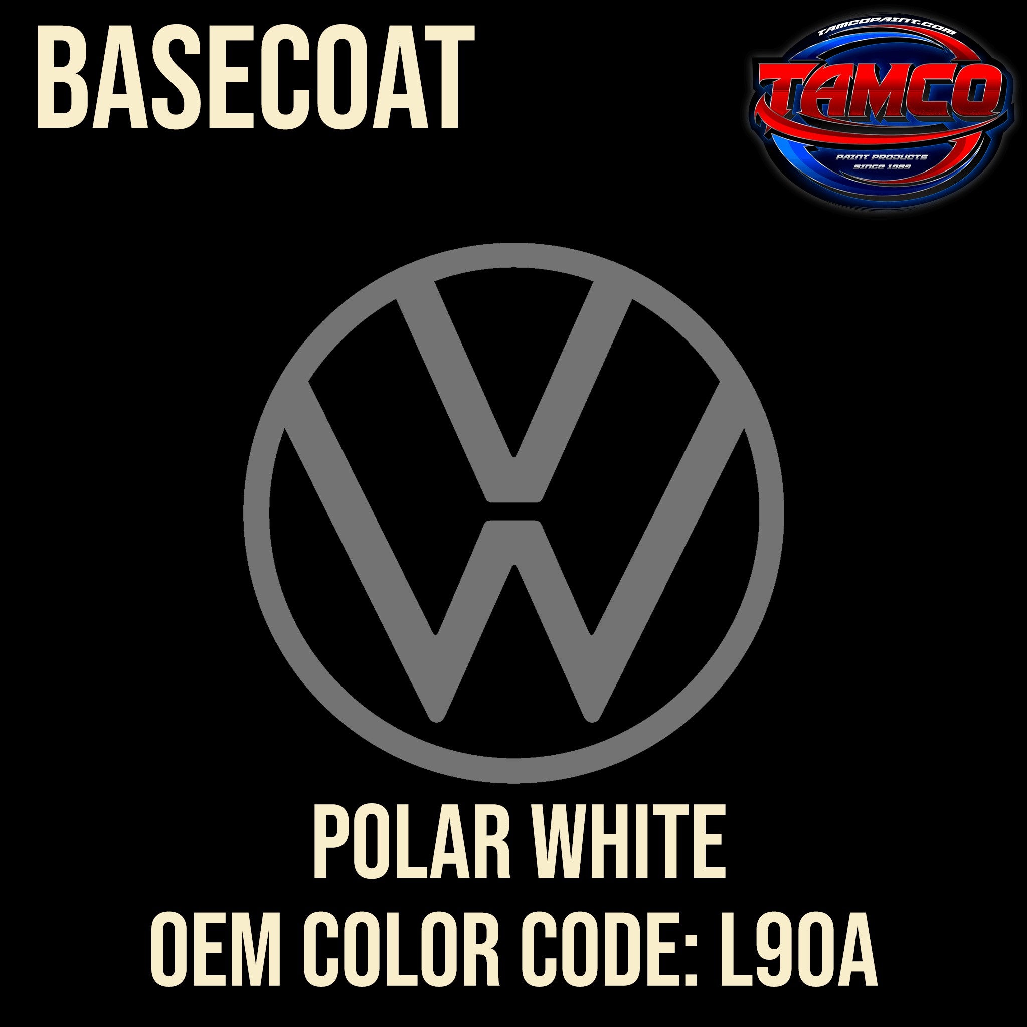 Tamco Paint Volkswagen Polar White Code L90A OEM Basecoat