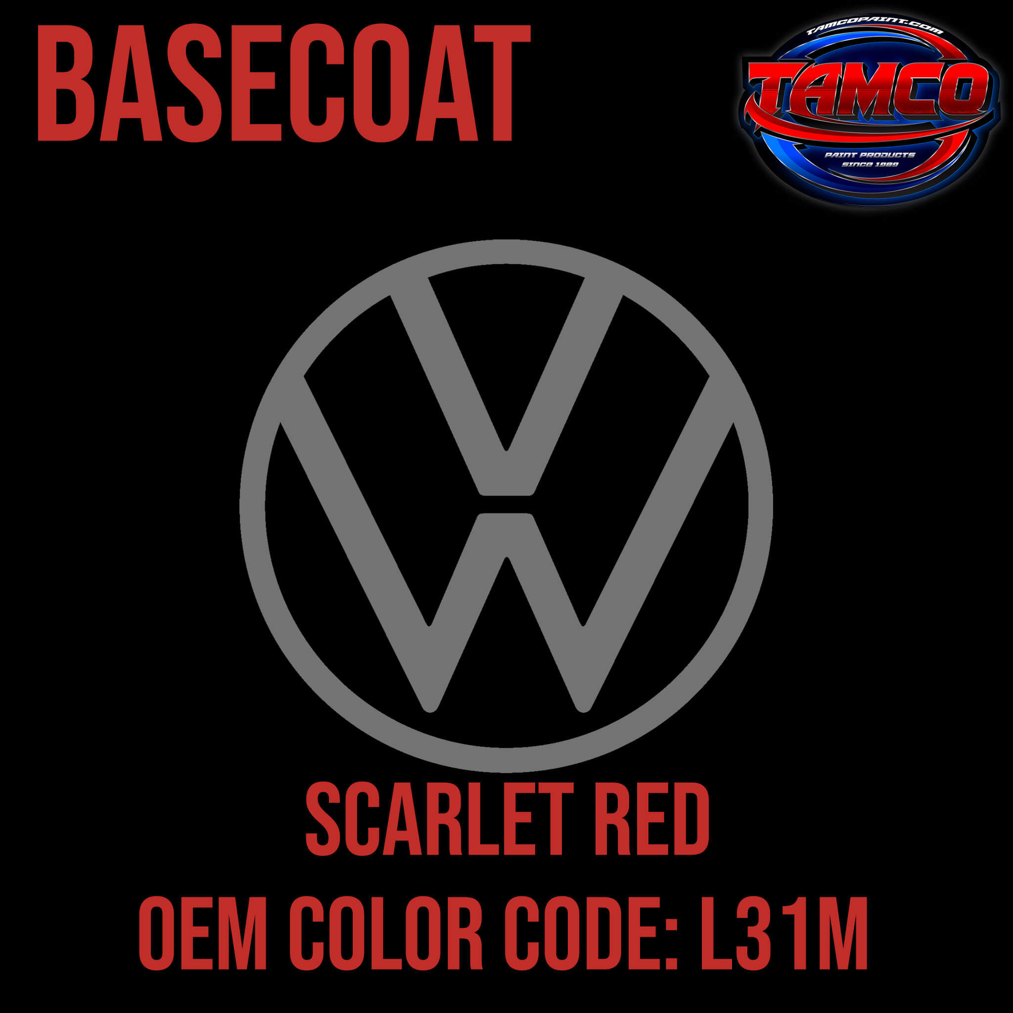 Tamco Paint Volkswagen Scarlet Red Code L31M OEM AG Basecoat