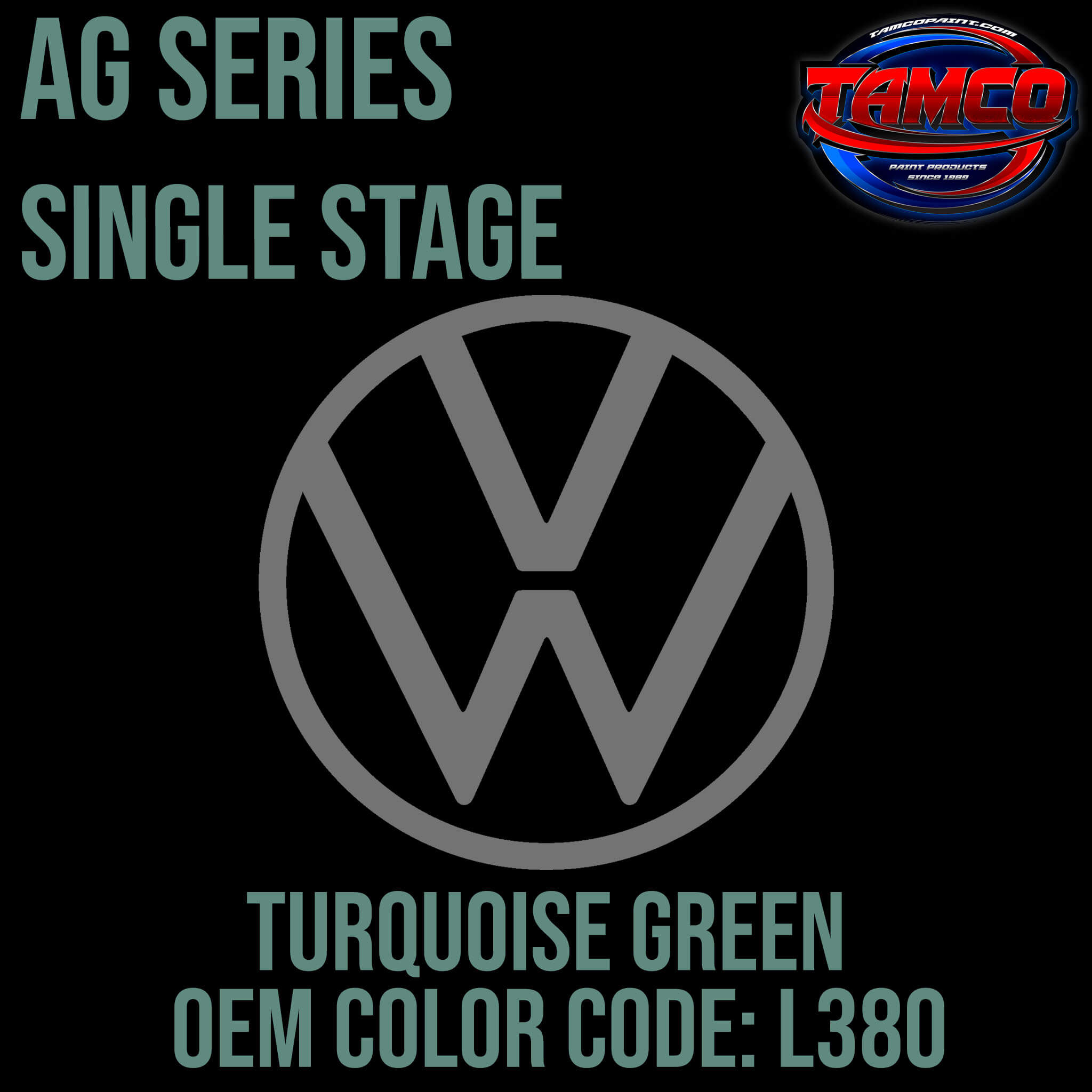 Tamco Paint Volkswagen Turquoise Green Code L380 OEM AG Series Single Stage