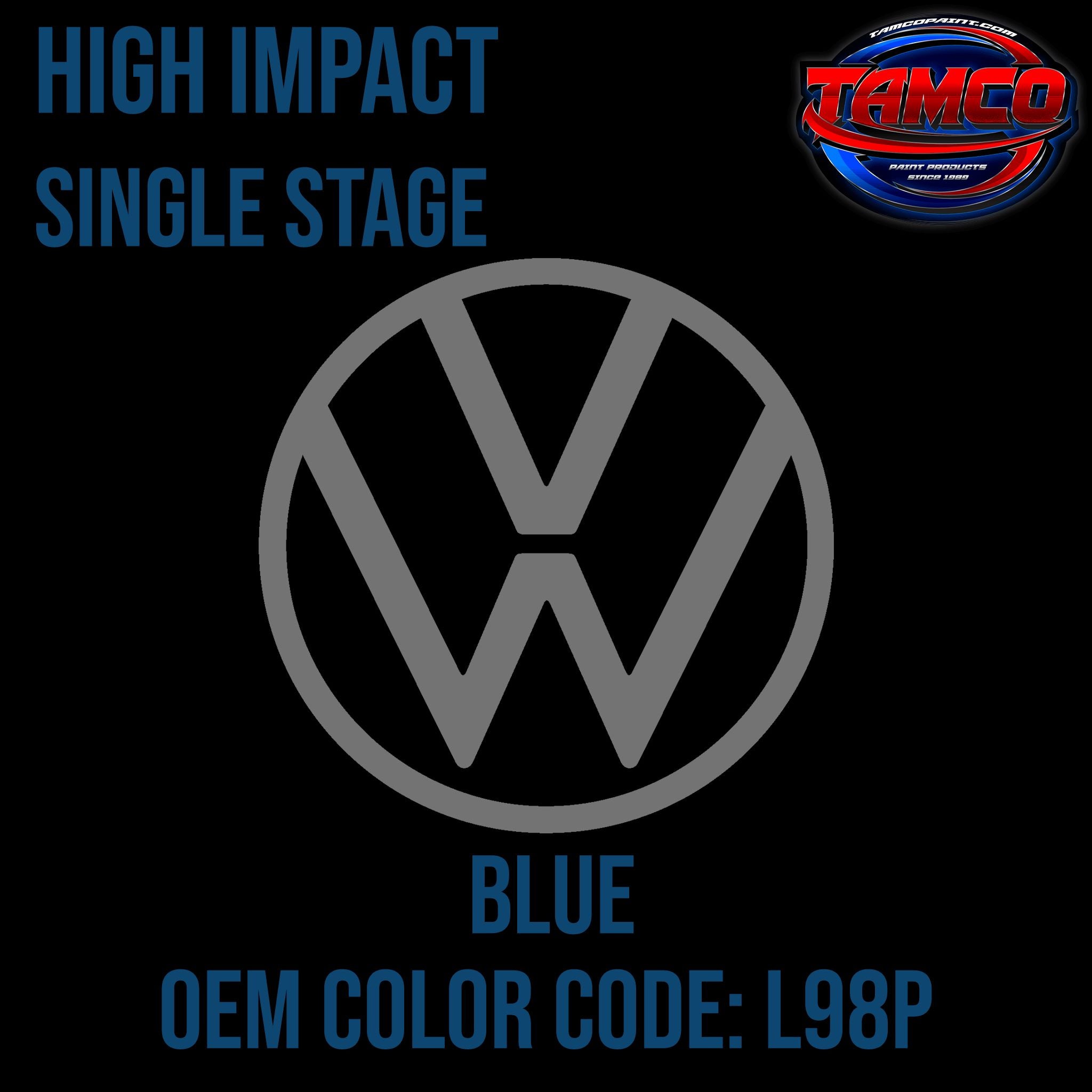 Tamco Paint Volkswagen Blue Code L98P OEM High Impact Single Stage