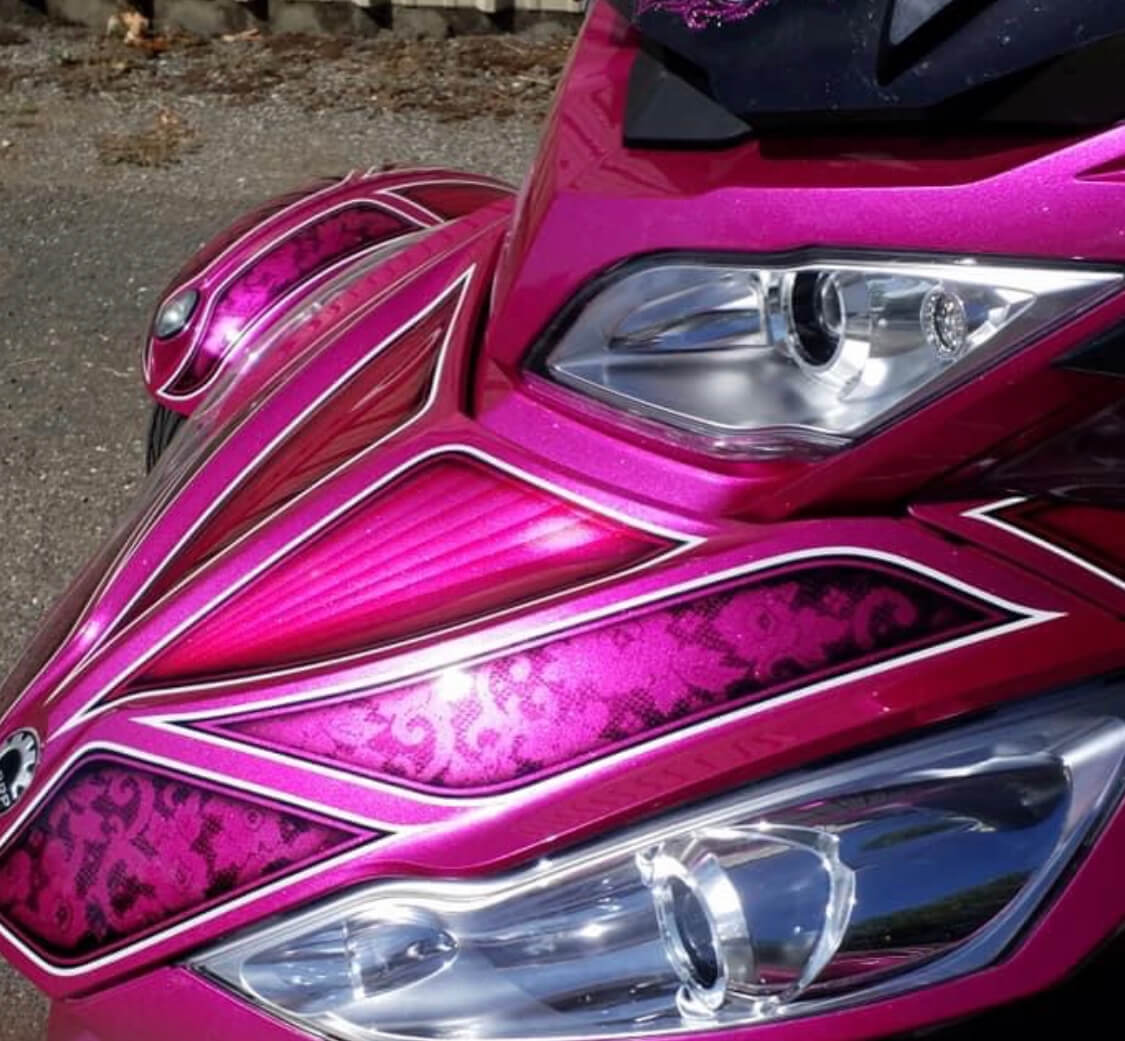 Tamco Paint You Cant Sit With Us Pink on Can-Am Spyder