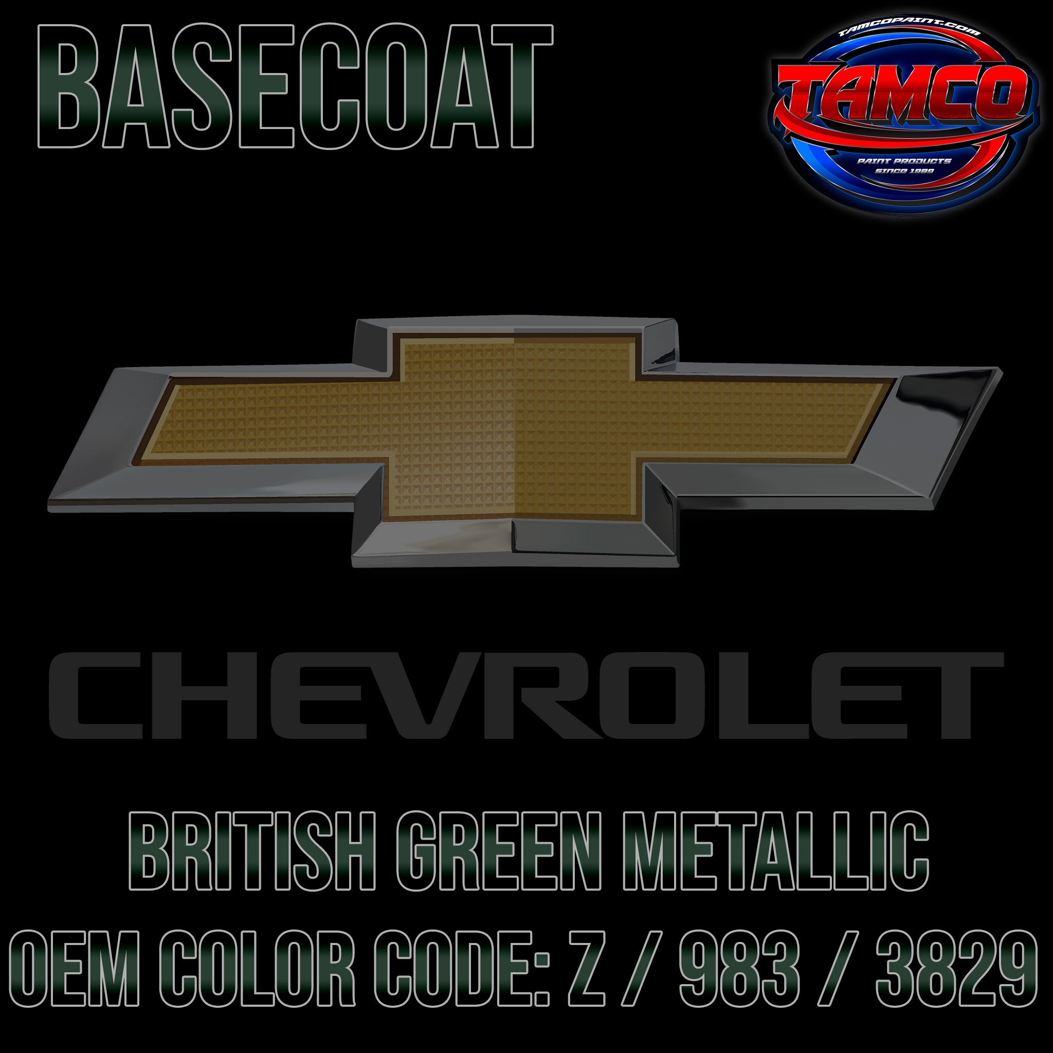 Chevrolet British Green Metallic | Z / 983 / 3829 | 1968 | OEM Basecoa