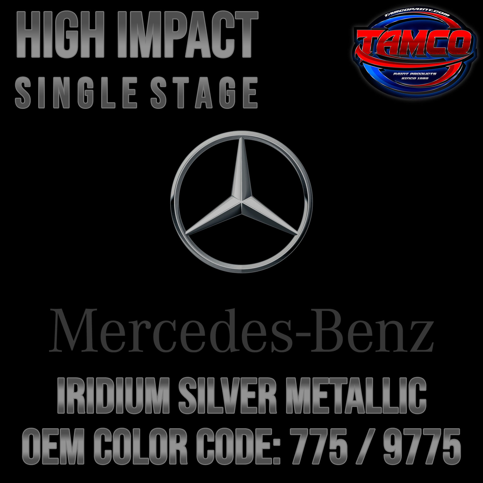 Mercedes Iridium Silver Metallic         OEM High Impact Single  Stage