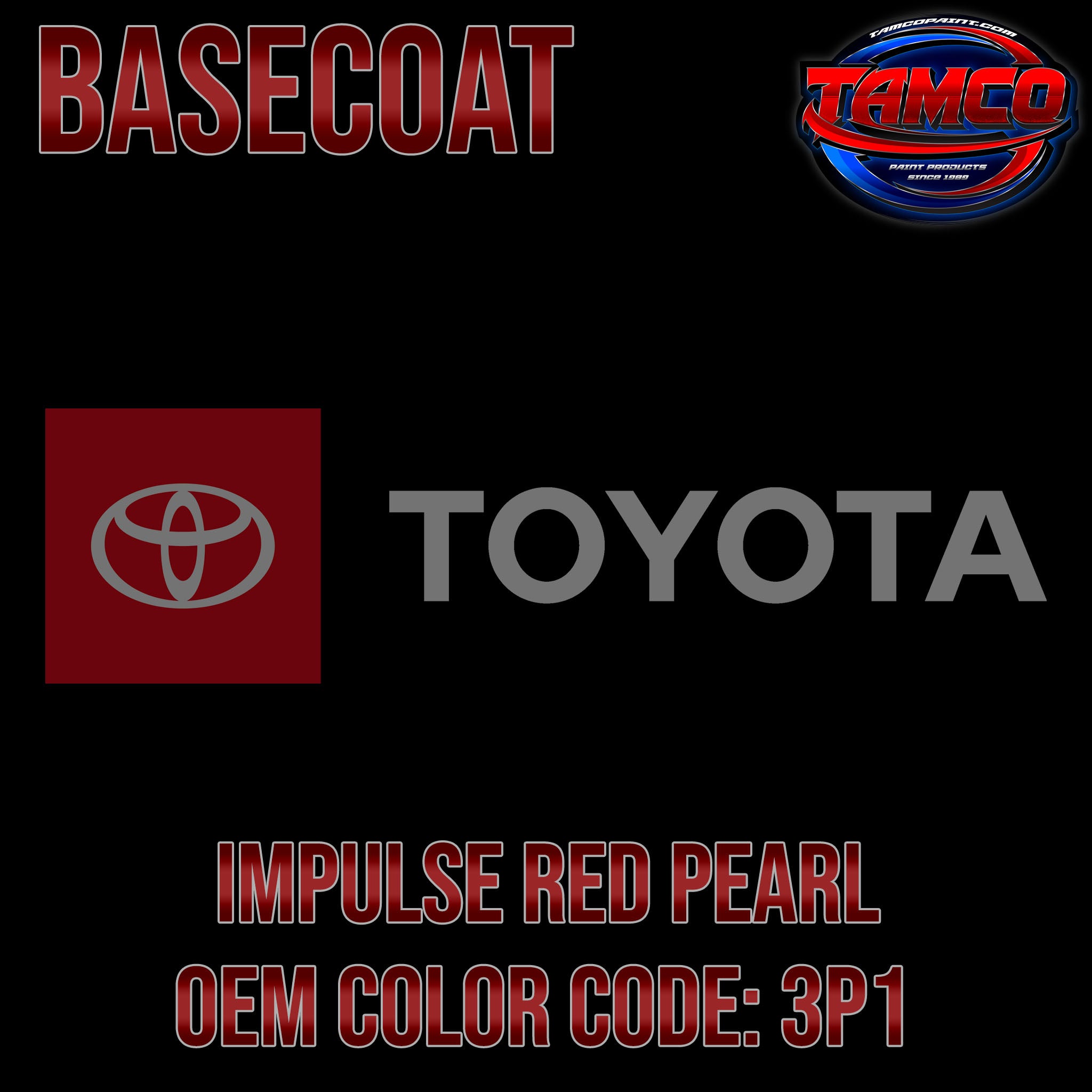 Toyota Code 3P1 Impulse Red Mica Auto Paint Kit 