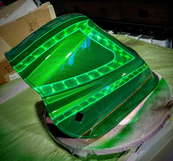 Tamco Paint Shamrock Green in Welding Helmet