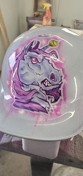 Tamco Paint Blizzard of Ozz White Pearl & Candies in Batting Helmet