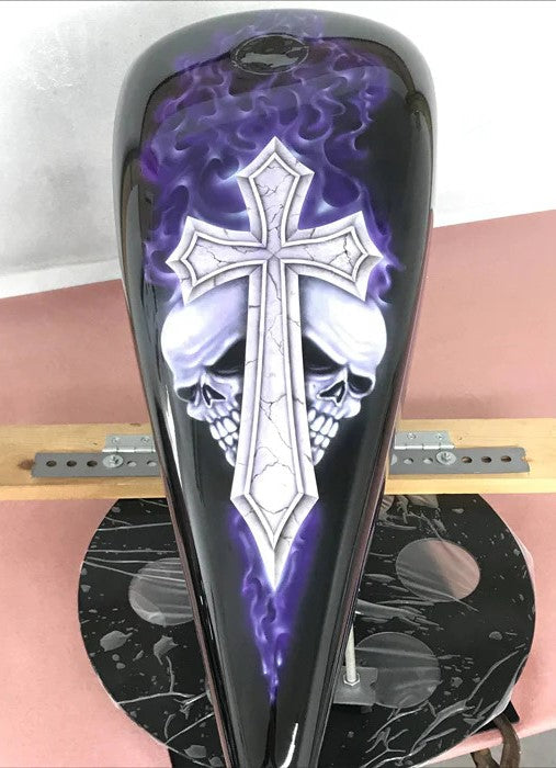 Tamco Paint Murdered Out Black in Motorcycle Tank