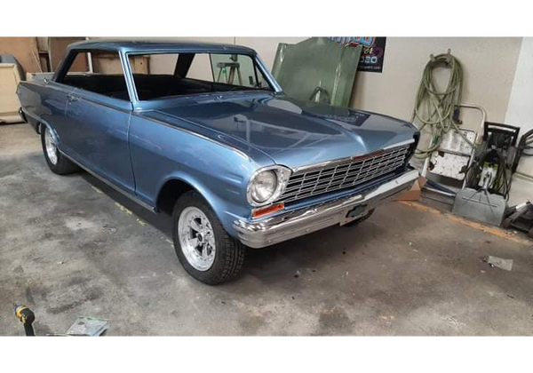 CHEVROLET NANTUCKET BLUE POLY & ARGENT SILVER METALLIC | ELIJAH VAUDT CUSTOM PAINTING | 1964 CHEVROLET CHEVY II NOVA