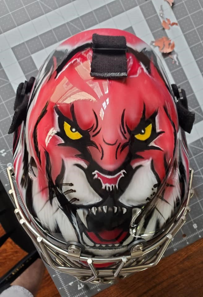 Tamco Paint Rock It Red in Hockey Goalie Mask
