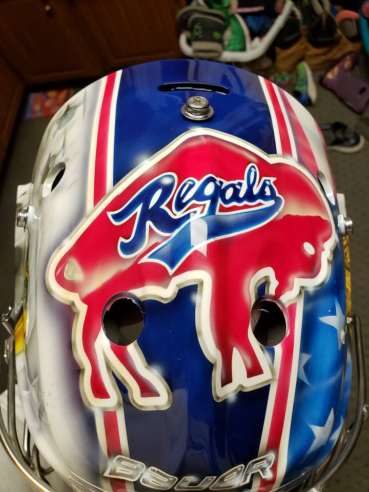 Tamco Paint Helmet Blood Diamond & LIBERTY BLUE in Hockey Helmet