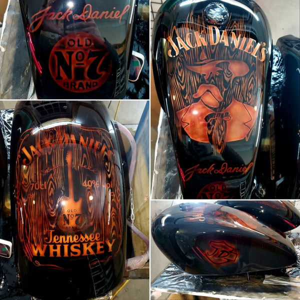 Sarsaparilla & Tamgerine Candy in Motorcycle Gas Tank