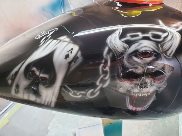 Tamco Paint Intensity Chalk White in Motorcycle Gas Tank