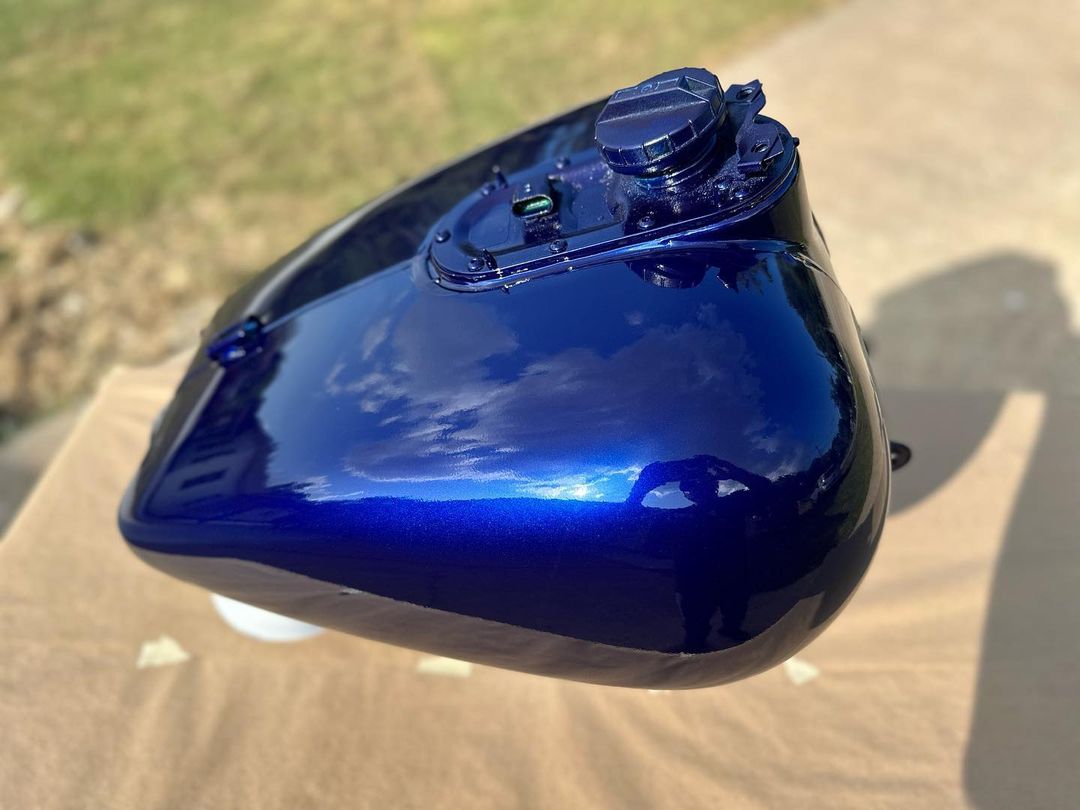 Tamco Paint Liberty Blue in Motorcycle Gas Tank