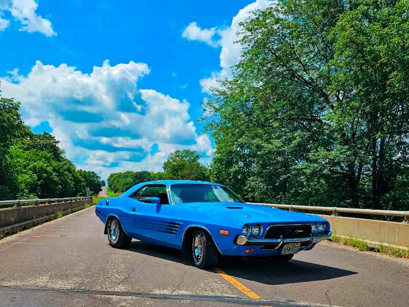 Tamco Paint Chrysler Basin Street Blue in 1973 Dodge Challenger