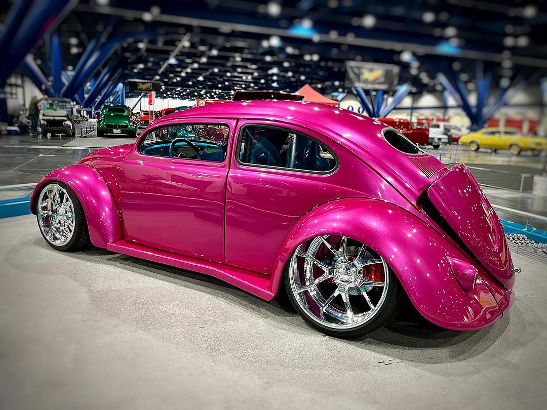 Taco Paint Piss Off Pink in 1967 Chop Top VW Beetle