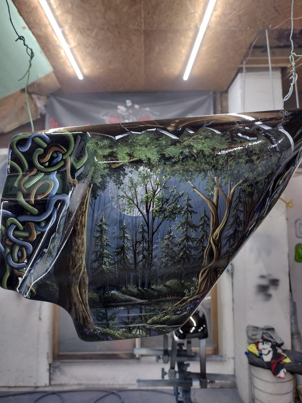 Tamco Paint HC2104 High Solids Clearcoat on Motorcycle Piece