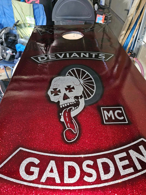 Tamco Paint OG Red Candy Concentrate in Cornhole Board