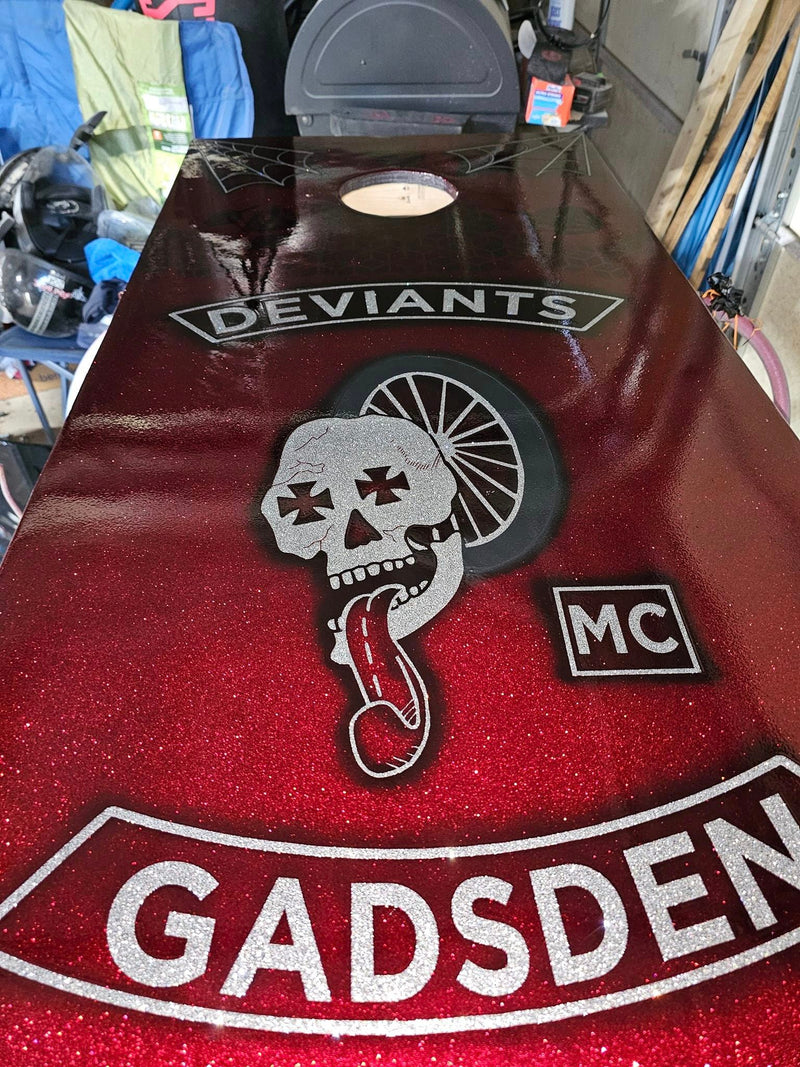 Tamco Paint OG Red Candy Concentrate in Cornhole Board