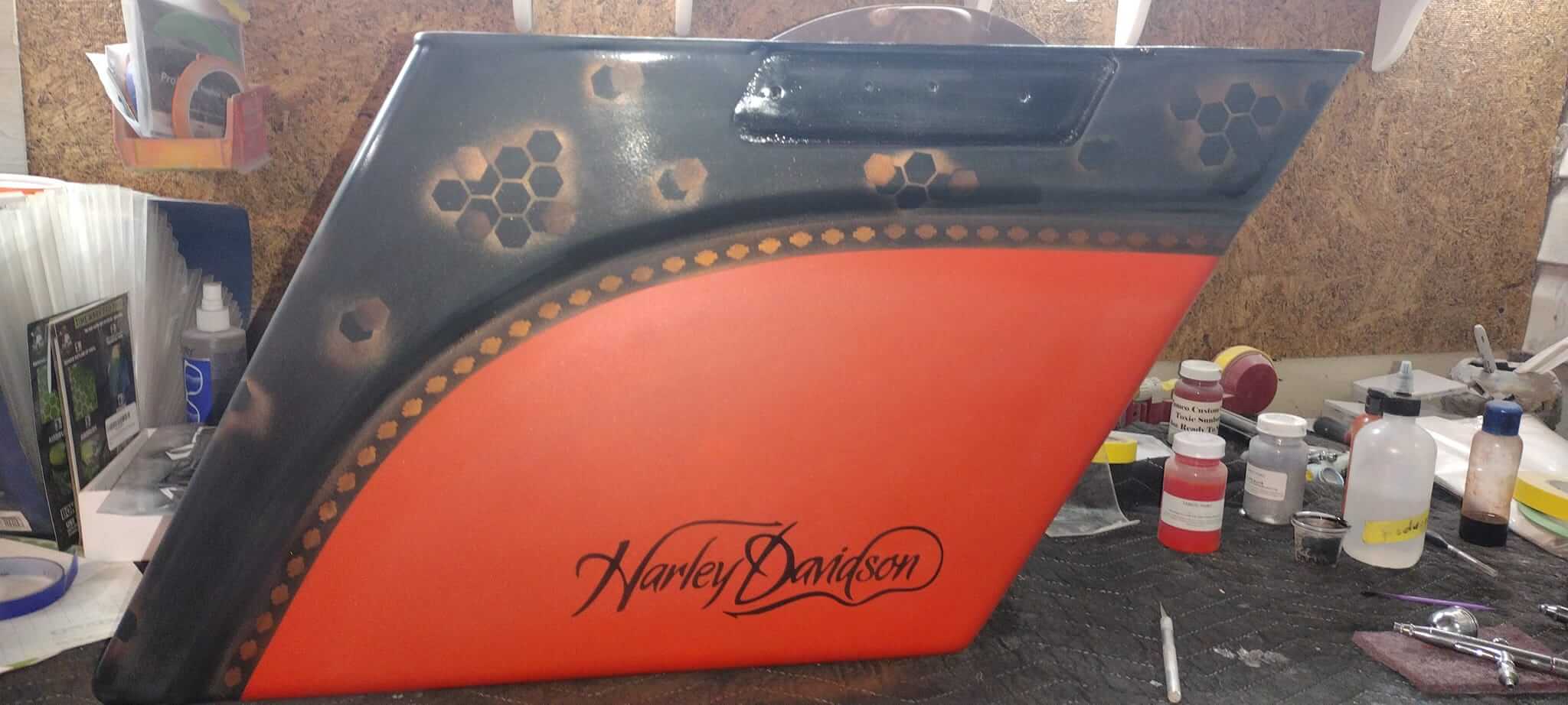 Tamco Paint Nuclear Sunset in Harley-Davidson Saddlebag