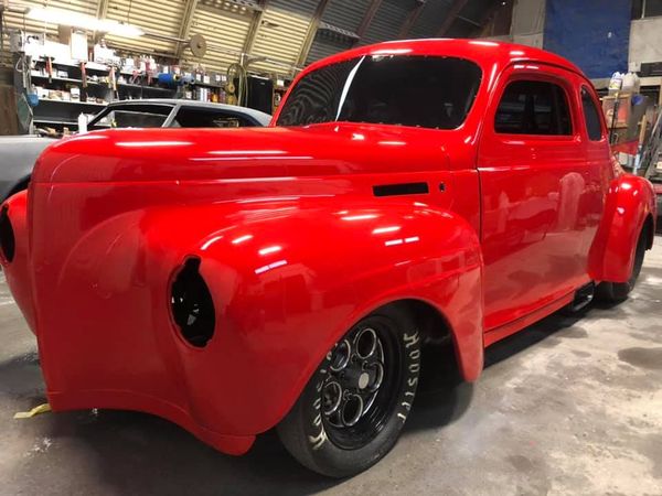 Tamco Paint Bright Red Basecoat in 1941 Plymouth