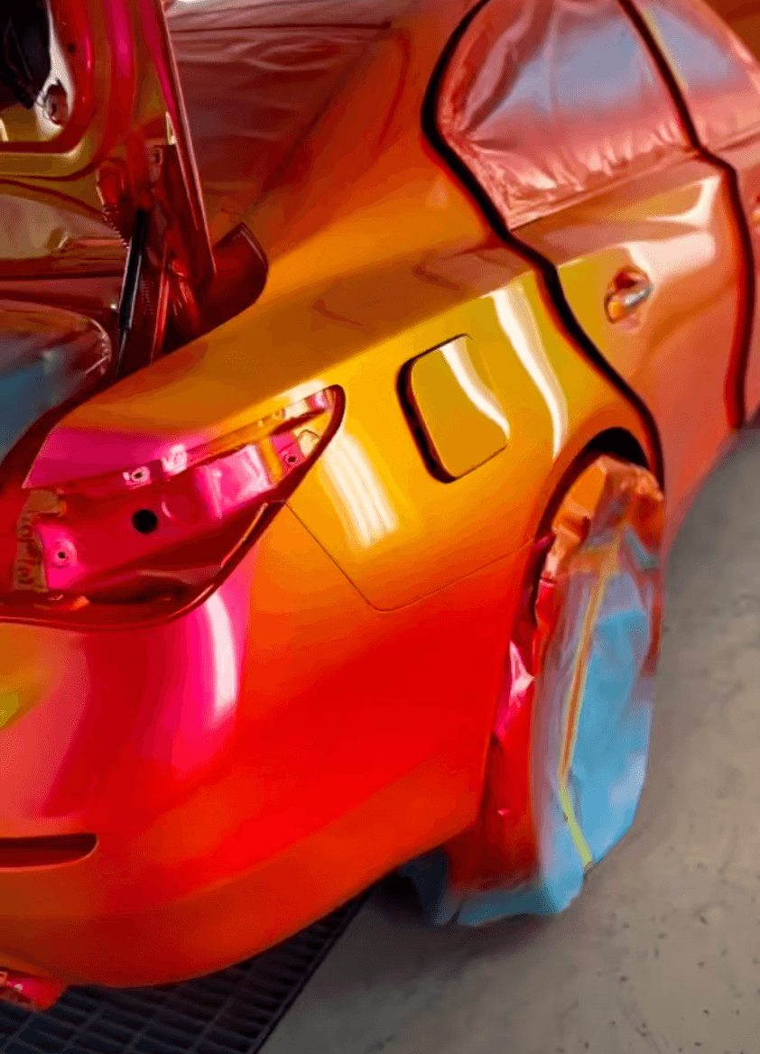 Tamco Paint Bright Red Basecoat on Car