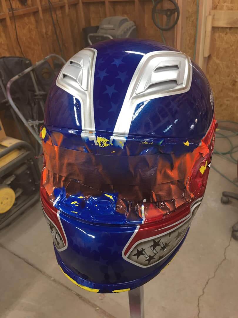 Tamco Paint Custom Colors on Helmet