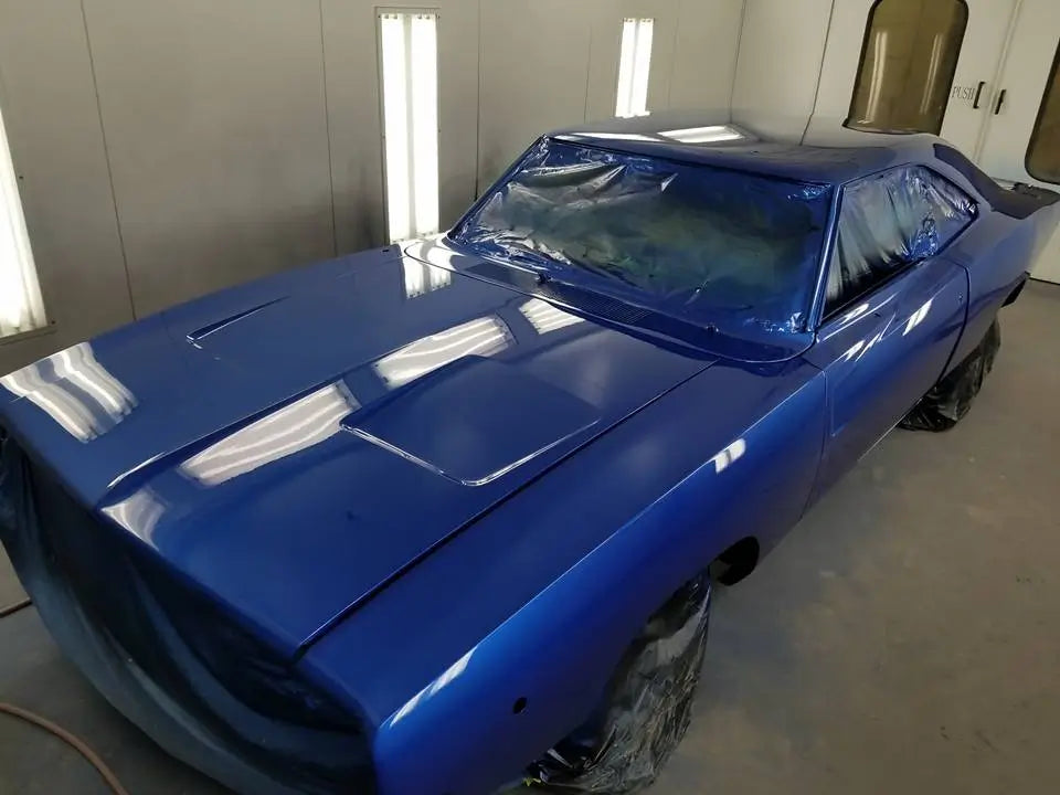 Tamco Paint Chrysler Electric Blue Pearl | PB5 / AB5 | 2003-2021 | OEM Basecoat on 1968 Dodge Charger