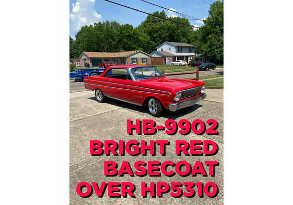 HB-9902 BRIGHT RED BASECOAT OVER HP5310 | HC4100