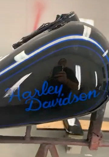 Tamco Paint HB9900 & Brush FX Wild Bills Blue on Harley Davidson Motorcycle Parts