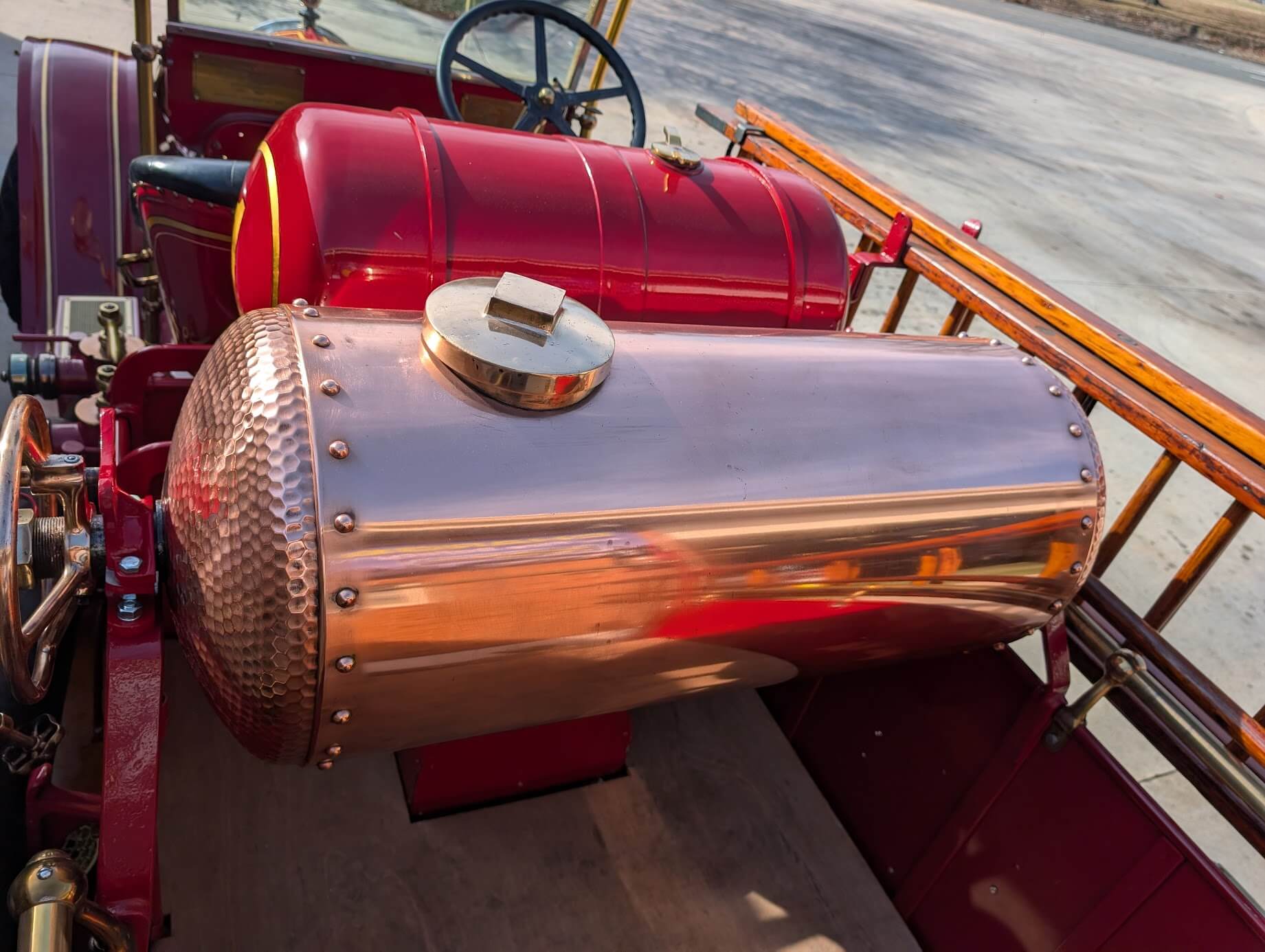 Tamco Paint HC2104 High Solids Clearcoat on Chemical Tank of 1923 American LaFrance