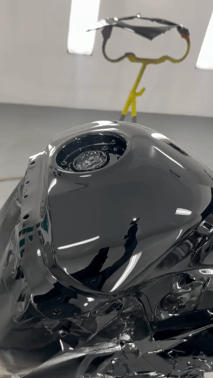 Tamco Paint HC2104 High Solids Clearcoat on Motorcycle Fuel Tank