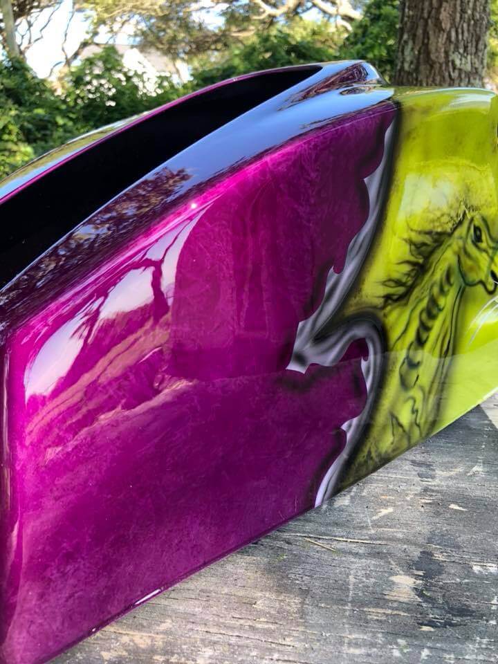 Tamco Paint HC2104 High Solids Clearcoat on Motorcycle Tank