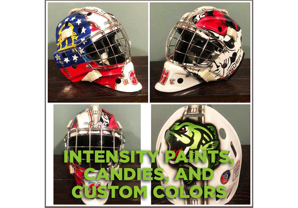 INTENSITY PAINTS, CANDIES, AND CUSTOM COLORS | HC9500 | GOALIE MASK | ENLOW AIRBRUSHING AND ART