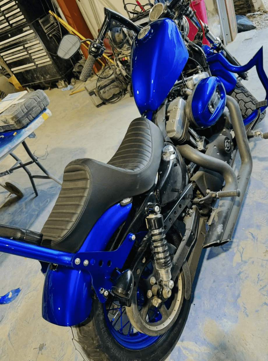 Tamco Paint Kandy Killa Blue Candy Concentrate on Harley-Davidson Sportster