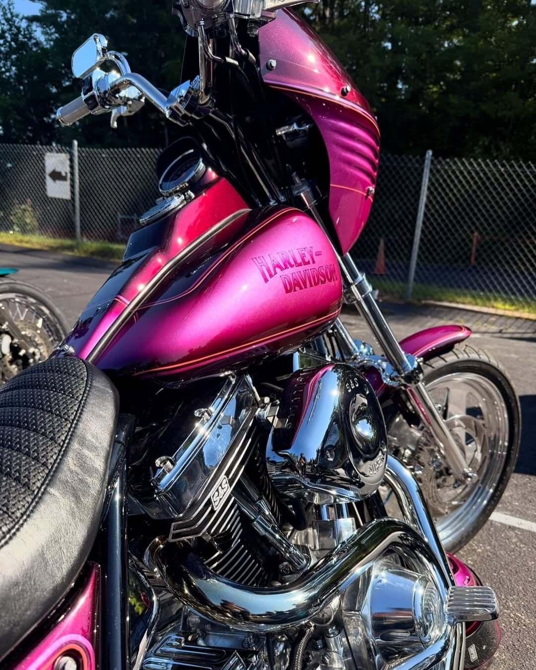 Tamco Paint Tamco Throwback Panther Pink and Bruised Rose Candy Pearl Basecoat on Harley-Davidson FXLR