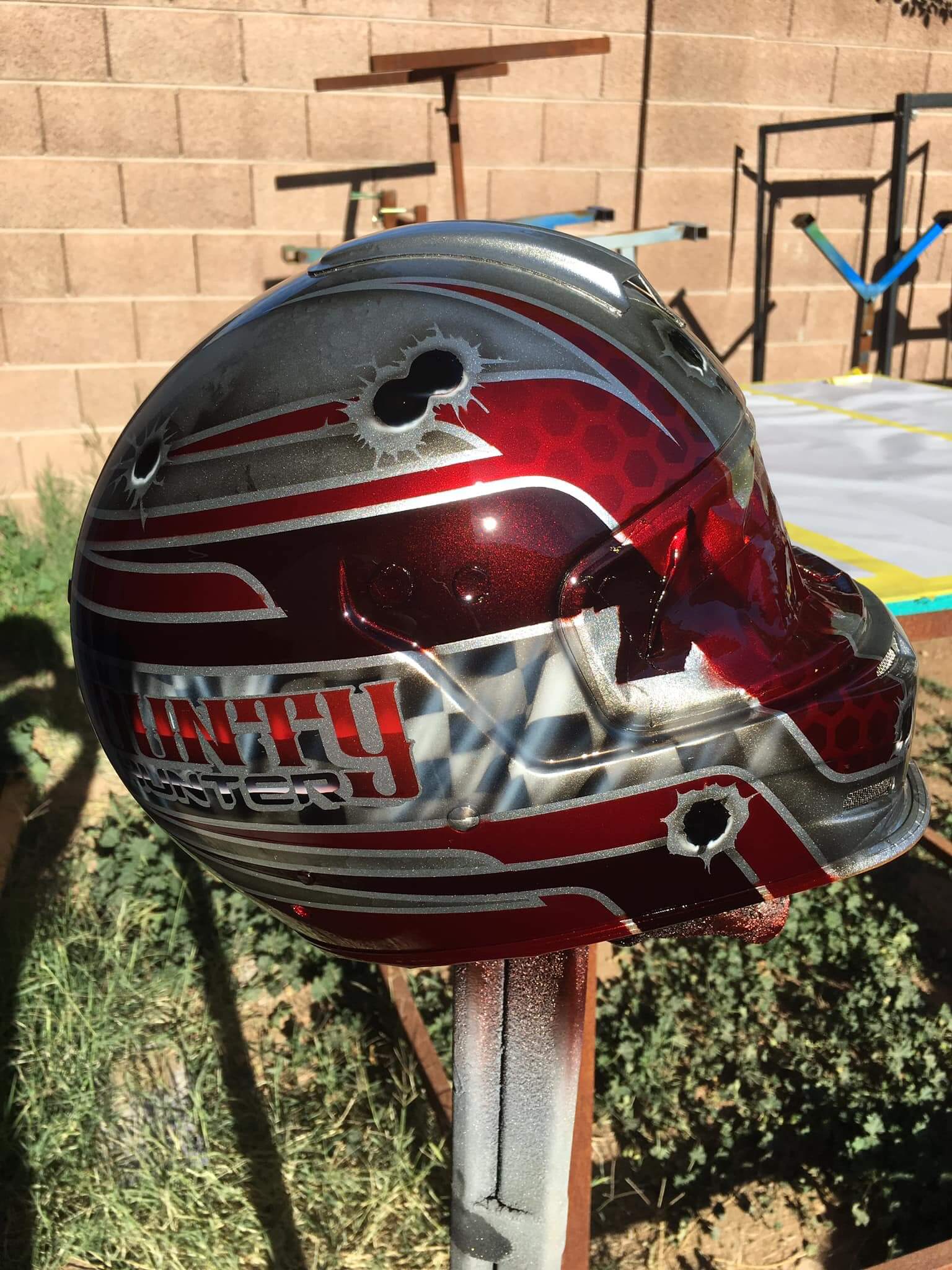 Tamco Paint Slick Silver Metallic on Motorcycle Helmet