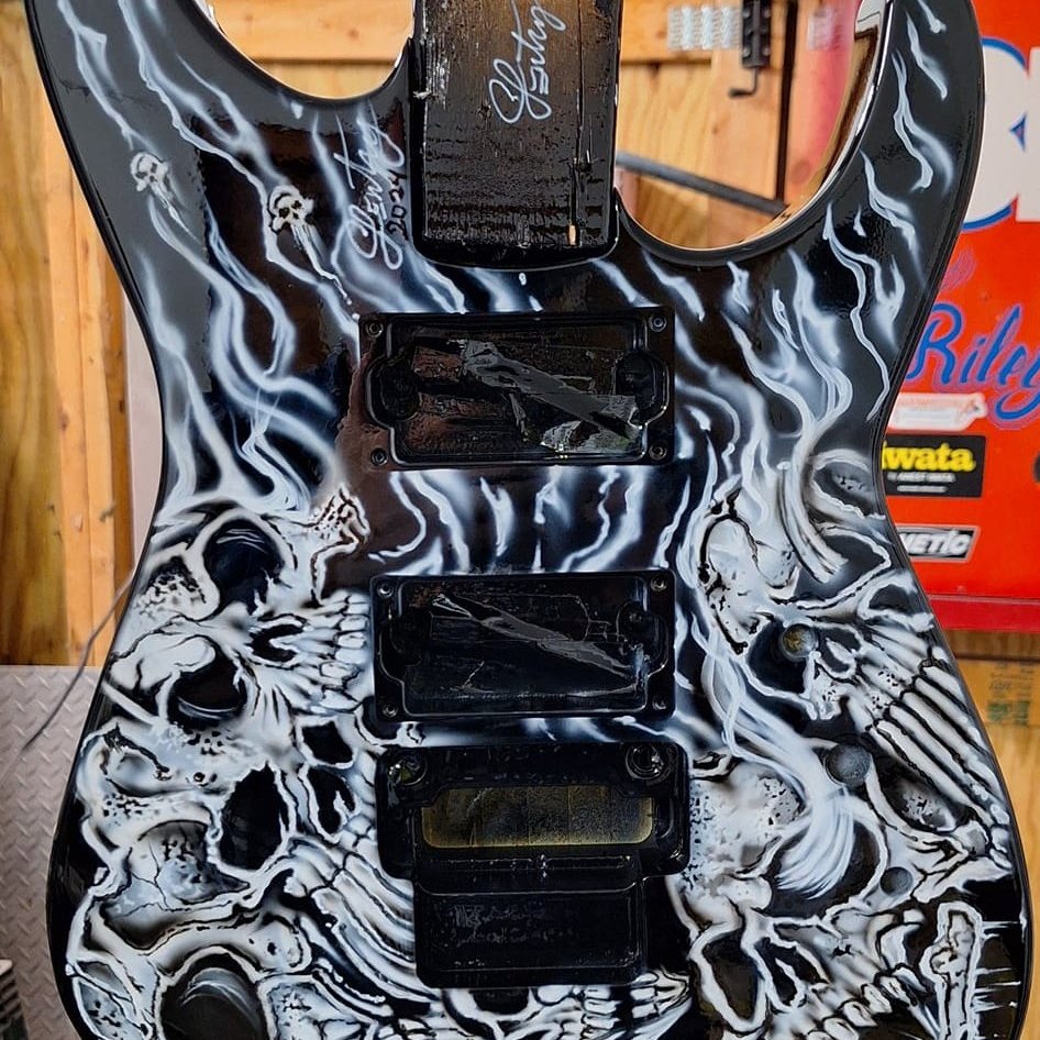 Tamco Paint Tamco Intensity Chalk White and Black Out Black in Guitar
