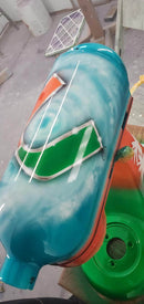 caribbean current with shade of orange and green mixer