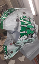 Slick Silver Metallic Customized Helmet