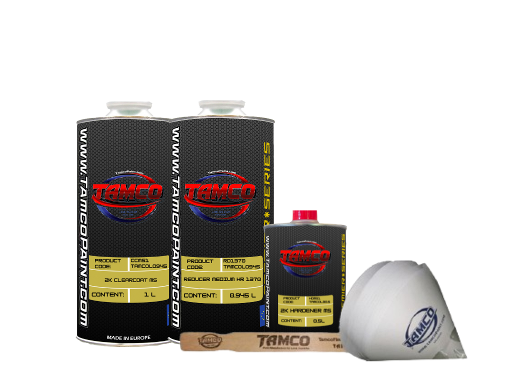 Tamco Paint 2K Clearcoat MS with 2K Hardener MS and HR1370 Reducer Quart