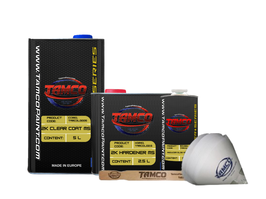 Tamco Paint 2K Clearcoat MS with 2K Hardener MS and HR1380 Reducer