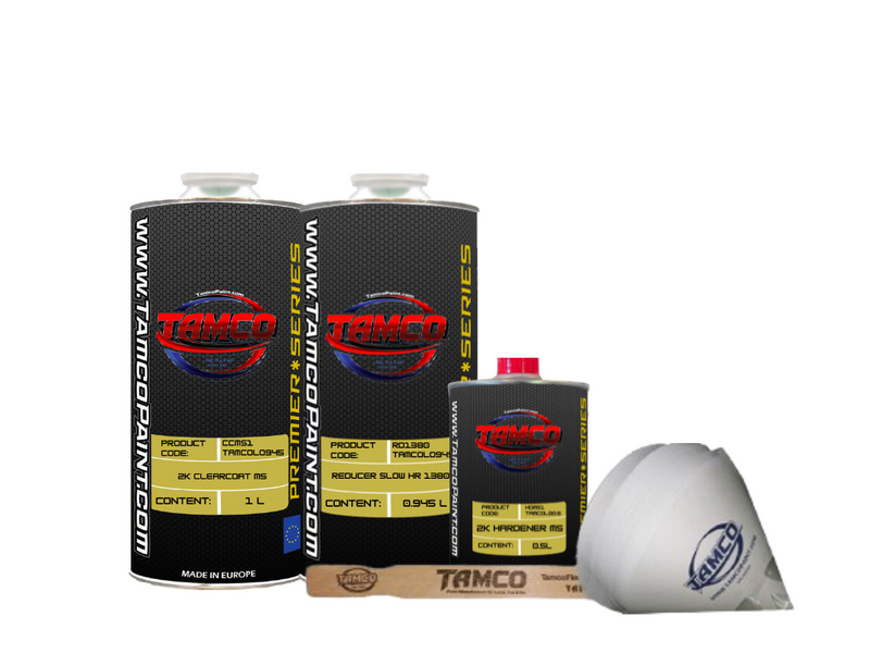 Tamco Paint 2K Clearcoat MS with 2K Hardener MS and HR1380 Reducer Quart