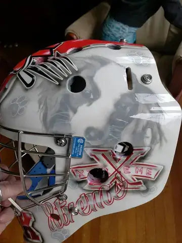 blizzard of ozz white pearl  customized goalie mask