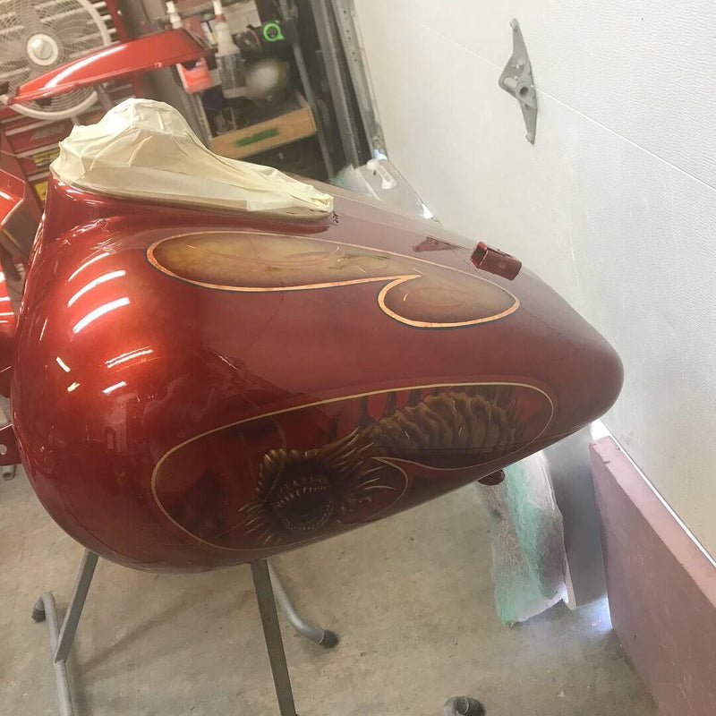 Amber Fire Motorcycle tank