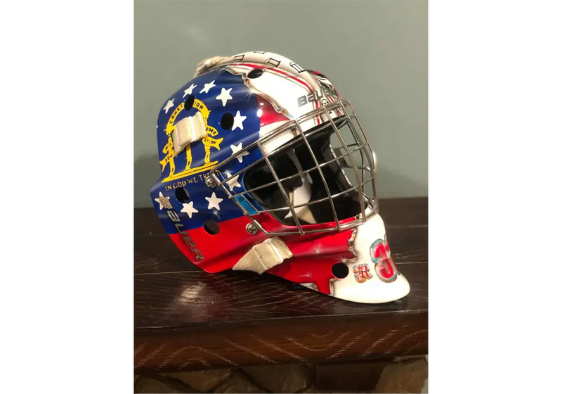 Smoke Metallic with shade of white,red, blue, helmet