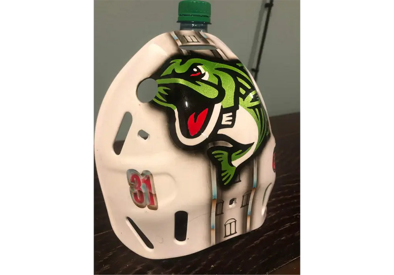 Smoke Metallic with shade of white,red, green, helmet