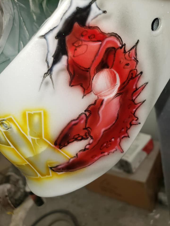Tamco Paint Helmet Blizzard of Ozz Red Pearl 
