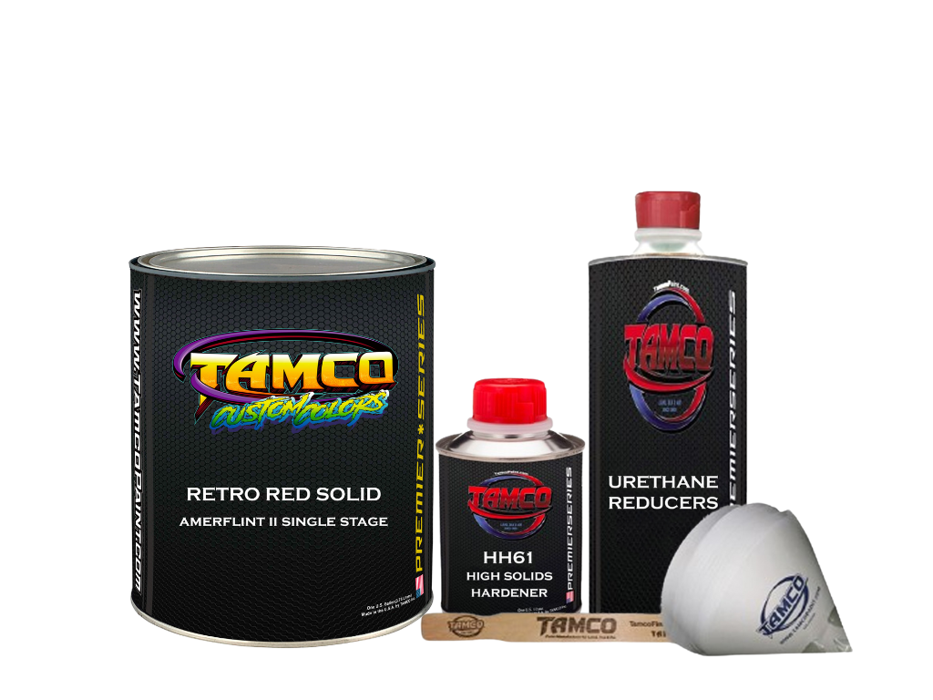 Tamco Paint Retro Red Solid Custom Color Amerflint II Single Stage Quart Kit