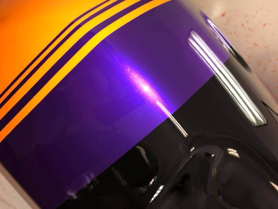 Tamco Paint AG900 Jet Black & Purple Pop Pearl on Royal Enfield Continental GT 650
