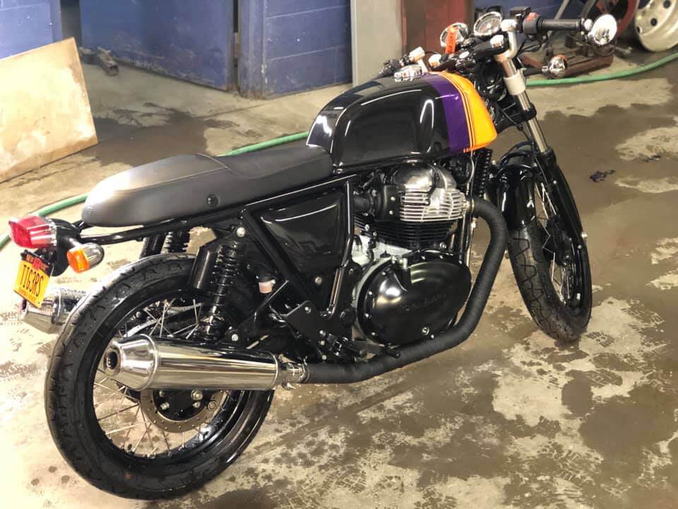 Tamco Paint AG900 Jet Black & Purple Pop Pearl on Royal Enfield Continental GT 650